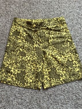 Vintage ACE Board Shorts Mens Yellow Floral Swim Trunks Y2K Outdoor Surf 32